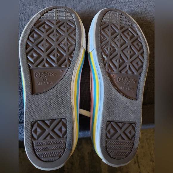 Converse All Star Chuck’s Ox Rainbow-White Canvas Sneakers Shoes- Girls-Womens 6 - Picture 5 of 6